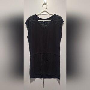 EUC Black Lace Detail Women's Top M